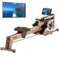 Produktbild: Skandika Wasserrudergerät Styrke Premium | Made in Germany, Rudergerät Wasser aus Holz, Kinomap App-Funktion, Rudermaschine für Zuhause, Massive Esche aus Deutschland, naturnahes Rudern, bis 180 kg