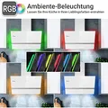 Produktbild: KKT KOLBE Dunstabzugshaube 90 cm 782 cbm/h Umluft Abluft Kopffrei Wandhaube Weiß Glas Smart WiFi App WLAN RGBW-LED-Beleuchtung ECCO9005WM - Weiß/Silber