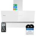 Produktbild: KKT KOLBE Dunstabzugshaube 90 cm | 782 cbm/h Umluft Abluft | Kopffrei | Wandhaube | Weiß Glas | Smart WiFi App WLAN | RGBW-LED-Beleuchtung | EASY9005WM