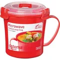 Produktbild: Sistema Mikrowellengeschirr 1107, rot, aus Kunststoff, Suppentasse medium, mit Dampfventil, 0,656 Liter