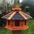 Produktbild: Handgefertigtes Sechseck Vogelhaus Holz wetterfest Futterstation Garten 43x43cm
