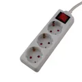 Produktbild: Unitec Tischsteckdose mit Schalter, 3-fach, 1,4m Kabel (H05VV-F 3G1,5mm²), weiss