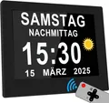 Produktbild: Elektronische Tag Datum Kalenderuhr mit Fernbedienung 8 Zoll für Senioren
