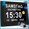 Produktbild: Elektronische Kalenderuhr 8 Zoll mit Alarm und Fernbedienung für Senioren Demenz