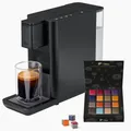 Produktbild: Tchibo Qbo ICONIC Premium Kapselmaschine inkl. 16 recyclebare Qbo Kapseln für Espresso, Caffè und Caffè Grande, kompaktes, innovatives Design, Dark Chrome