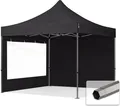 Produktbild: TOOLPORT 3x3m Stahl Faltpavillon, inkl. 2 Seitenteile, schwarz
