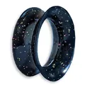 Produktbild: viva-adorno 1 Stück Tube Flesh Tunnel Plug Silikon Ohr Piercing Glitter Glitzer Opal schimmernd flexibel Größe Z108g Schwarz, 14mm