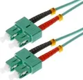 Produktbild: helos LWL Patchkabel OM3 Duplex 3,0mm SC-SC 50/125µm aqua 20m LSZH