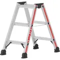 Produktbild: Hymer Alu Stehleiter 2x3 Stufen Doppelleiter, Klapptritt, Hähe 70 cm, Stehleiter