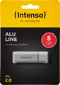 Produktbild: Intenso USB 2.0 Stick 8GB, Alu Line, silber (R) 28MB/s, (W) 6.5MB/s, Retail-Blister 3521462