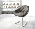 Produktbild: DELIFE Schwingstuhl Gaio-Flex Grau Antik Freischwinger flach Edelstahl