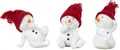 Produktbild: 3 Stück Schneemann Figuren rot sitzend 11,5cm Weihnachten Dekofigur Winterdeko