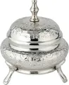 Produktbild: Marrakesch Orientalische Deko Schmuckschale Behälter mit Deckel aus Metall 13cm | Schmuckaufbewahrung als Deko im Wohnzimmer & Schlafzimmer auf dem Schminktisch | Bonboniere Nabih silber als Tischdeko