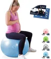 Produktbild: VITALWORXX Gymnastikball für Schwangere, extrem stabil, Sitzball Yogaball Pezziball mit Pumpe, mit Übungen für Schwangerschaft, Geburt, Gesundheit,