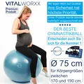 Produktbild: VITALWORXX Gymnastikball für Schwangere Pezziball Yogaball Sitzball 75 cm