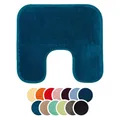 Produktbild: liebling Badteppich mit Bügelausschnitt, 100% Polyester - Mikrofaser, Serie Santos, 50 x 45 cm,1500 g/m², 30 Grad waschbar, Farbe: Petrol