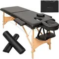 Produktbild: tectake Massageliege, Schwarz, Holz, 95x84x210 cm, Freizeit, Wellness, Körperpflege, Wohlfühlprodukte