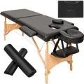 Produktbild: tectake® 2 Zonen Massageliege-Set, Breite 61 cm, Polsterung 5 cm, mit Holzgestell, 210 x 95 x 84 cm