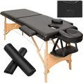Produktbild: tectake® 2 Zonen Massageliege-Set Freddi Breite 61 cm, Polsterung 5 cm 210 x 95 x 84 cm - Schwarz