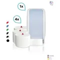Produktbild: SET: 1x Toilettenpapierspender Doppelrollen Blanc Cosmos verschied. Farben + 4 Toilettenpapierrollen Long Life 3L - PRODUKTSET