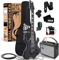 Produktbild: Pyle E Gitarre – Electric Guitar Set – E Gitarre Set mit Elektrische Gitarre, E-Gitarre Verstärker, Gitarren Tasche, Saiten, Gurt, Stimmgerät & Kabel, für Heavy Metal & Reisegitarre, Gitarre Schwarz