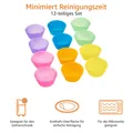 Produktbild: Amazon Basics Silikon Backförmchen 12 Stk. Mehrfarbig Wiederverwendbar