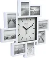 Produktbild: Miraval Design Bilderrahmenuhr Wanduhr mit 8 Bilderrahmen zum Individualisieren 350 mm lautlos kein Ticken Japanisches Quarzuhrwerk