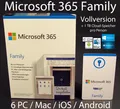Produktbild: Microsoft 365 Family Vollversion Box 6 Personen 1 TB PC/Mac/iOS/Android OVP NEU