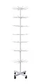 Produktbild: 155cm Verkaufsständer drehbar | rollbares Warenständer 7 Etagen | Ladendekoration | Drehständer mit 70x Haken aus Metall | Ständer Ladenausstattung Theke | Ladeneinrichtung Kleinartikelständer [Weiß]