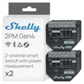 Produktbild: Shelly 2PM Gen4 - WLAN Smart Relais Schalter, Rolladenschalter, Stromzähler, 2 Kanäle, 16A, Lichtschalter, Smart Home, Zeitschaltuhr, Alexa, Google & HomeKit, Matter, Kein Hub Erforderlich (2 Stück)
