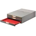 Produktbild: DURABLE Schubladenbox VARICOLOR dunkelgrau mit bunten Farblinien 760327, DIN A4 mit 3 Schubladen, 1 St.