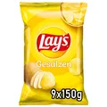 Produktbild: Gesalzen – Knusprig gesalzene Kartoffelchips für eine gelungene Party 9 x 150...