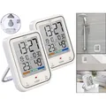 Produktbild: infactory 2er-Set digitale Badezimmer- & Duschuhren mit Thermo-/Hygrometer, IP65