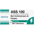 Produktbild: ASS 100 Zentiva - 100 Stück - Acetylsalicylsäure 100mg, bei leichten bis mäßig starken Schmerzen und Fieber, entzündungshemmend