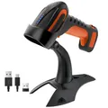 Produktbild: Tera Pro 3 in 1 Extreme Leistung Barcodescanner Kabellos 1D 2D QR Bluetooth Kabellos 2,4G & Kabelgebunden USB-C Industriell 1D Barcode Scanner 2500mAh Exzellente Fallfestigkeit mit Ständer 8100 Orange