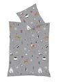Produktbild: Fleuresse Mako-Satin Bettwäsche 135x200 Fuchs Hirsch Winter Bäume grau 114324-07