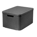 Produktbild: Aufbewahrungbox Aufbewahrungskorb Korb Box Curver Deckel 3 Farben L Rattan Style