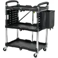 Produktbild: TRUTZHOLM Servicewagen klappbar 65 Kg Traglast Beistellwagen mit Seitentasche Montagewagen Servierwagen