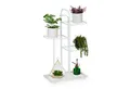 Produktbild: relaxdays Pflanzentreppe Weißer Pflanzenständer 4 Ablagen