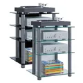 Produktbild: VCM Hifi Möbel Rack Schrank Phono Regal Alusäulen ESG-Glasböden Maße: H. 70 x B. 59 x T. 48 cm Phono Mediaregal - Bilus