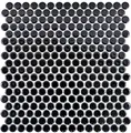 Produktbild: Knopfmosaik LOOP Rundmosaik schwarz glänzend Wand Küche Dusche BAD MOS10-0300