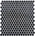 Produktbild: Mosani Mosaikfliesen Knopfmosaik LOOP Rundmosaik schwarz glänzend Wand Küche Dusche