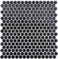 Produktbild: Knopfmosaik LOOP Rundmosaik schwarz glänzend Wand Küche Dusche BAD MOS10-0300