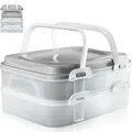 Produktbild: Stimo Partycontainer Transportbox mit 2 Ebenen und Hebeeinsatz XL Kuchentransportbox