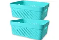 Produktbild: TE-Trend Aufbewahrungsbox 2 Stück Korb Boxen Aufbewahrung Kunststoff Storage Boxes 11L Türkis