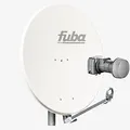 Produktbild: Fuba Satellitenschüssel Komplettset 2 Teilnehmer DAL 802 W - Sat-Anlage Mit DAL 800 W Alu Schüssel 80cm Weiß + DEK 217 Twin LNB - HDTV, UHD(4K/8K), 3D