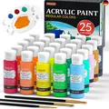 Produktbild: Shuttle Art Acrylfarben Set, 25 bunte Acryl Farben in Flaschen (je 60ml) mit 3