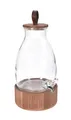 Produktbild: Getränkespender aus Glas mit Holz Ständer - 5,5 Liter - Wasserspender mit Zapfhahn - Spender für Getränke Saft Wasser Limonade Dispenser mit Fuß