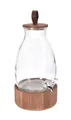Produktbild: Glas Wasser Spender m. Holz Ständer 5,5 L - Getränke Saft Limo Dispenser m. Hahn
