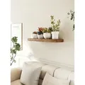 Produktbild: VASAGLE Wandregal Schweberegal, Regalbrett, 40/60/80 cm, 1-tlg., Wandboard für Bilderrahmen, Deko, für Wohnzimmer, Arbeitszimmer, Küche braun 60 cm